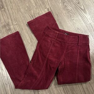Nasty Gal Red Corduroy Flare Jeans